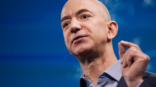 Amazon.com founder and CEO Jeff Bezos speaks at a news conference on June 18, 2014, in Seattle, Washington