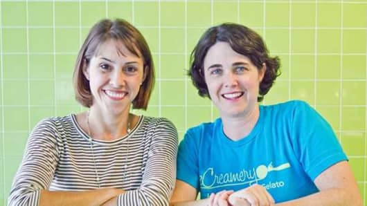 From left: E-Creamery founders Abby Jordan and Becky App