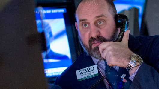 Trader on the floor of the New York Stock Exchange.
