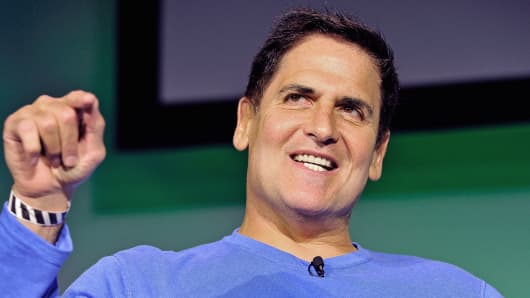Businessman and TV personality Mark Cuban speaks onstage at TechCrunch Disrupt in San Francisco.