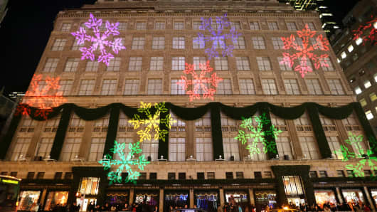 Exterior of Saks Fifth Avenue on November 24, 2014 in New York City.