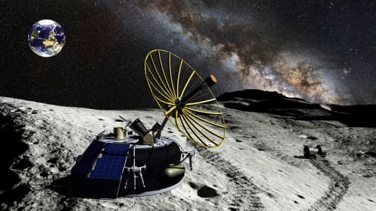 MX-1 Micro-Lander with ILO Telescope at Moon's South Pole