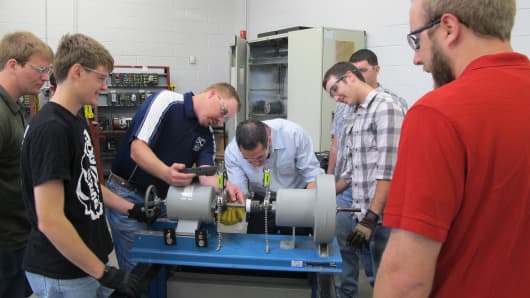 Students in Wind Energy program at Texas State Technical College in Sweetwater, TX.