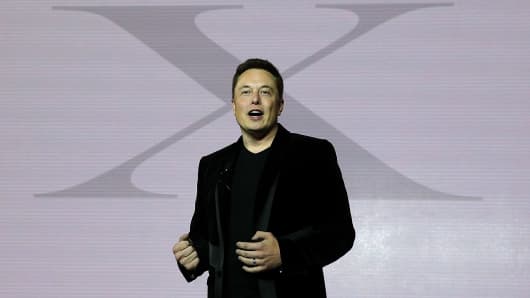 Tesla CEO Elon Musk speaks during an event to launch the new Tesla Model X Crossover SUV on September 29, 2015 in Fremont, California.