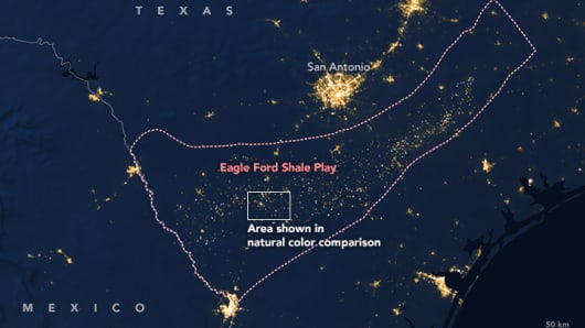 Eagle Ford Fracing, as Seen from Space