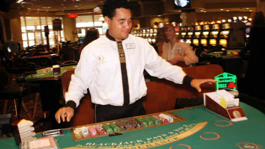 Casino workers in Caesars Atlantic City