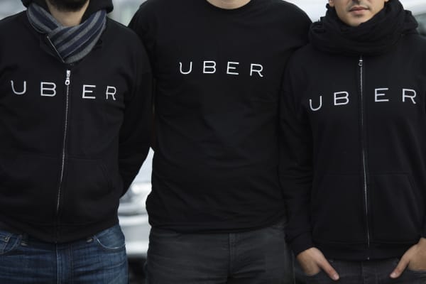 Uber logo on t-shirts