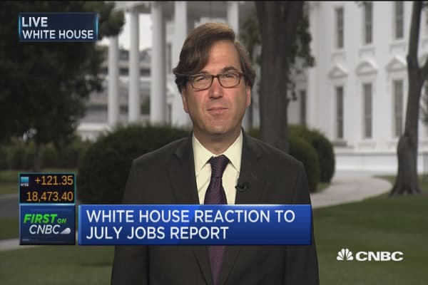White House reaction to July jobs report