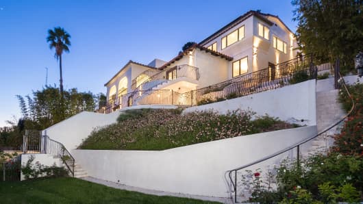 A magnificent Mediterranean estate for sale in Hollywood Hills is listed just under $4,000,000.