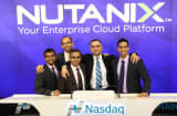 Executives pose at the Nutanix IPO at the Nasdaq market site in New York, September 30, 2016.
