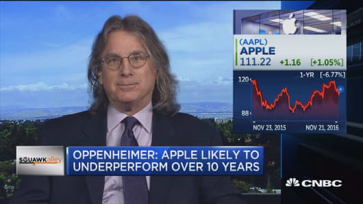 Oppenheimer: Apple likely to underperform over 10 years