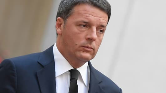 Italian Prime Minister Matteo Renzi is pictured on November 23, 2016 at the Palazzo Chigi in Rome.