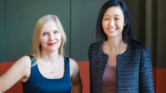 (Left) Pymetrics co-founders Frida Polli, CEO, and Julie Yoo, chief data scientist