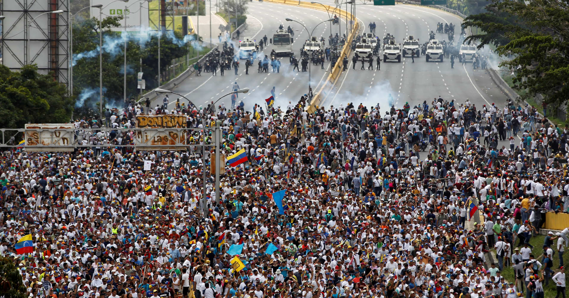 Marches begin in Venezuela to protest left-wing president 