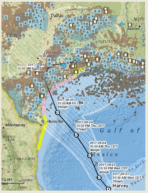 Hurricane Harvey Tracking Chart