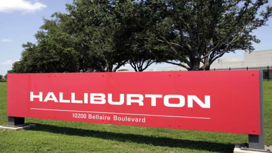 A Halliburton complex in far Southwest Houston occupies several acres of land Monday, July 17, 2006 in Houston. The oil services conglomerate posted second-quarter net income nearly double that of a year ago. (AP Photo/Pat Sullivan)