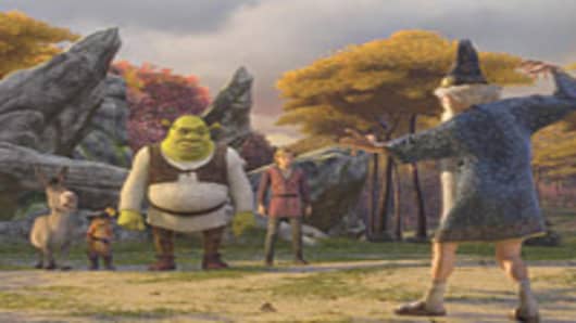 A scene from "Shrek The Third." The film took in $122 million in its first weekend.