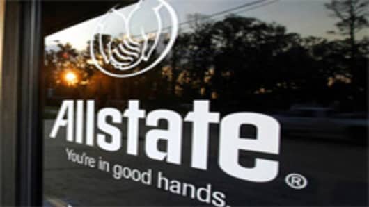 An Allstate logo is shown in Slidell, La., Wednesday, Aug. 30, 2006, (AP Photo/LM Otero)