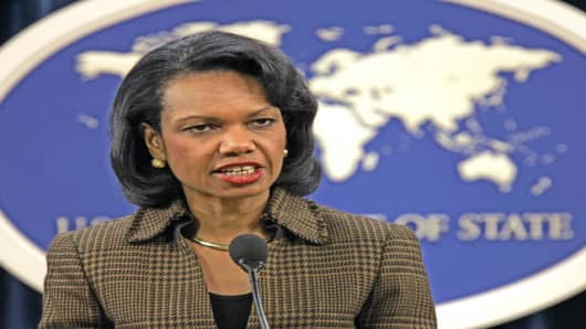 Secretary of State Condoleezza Rice.