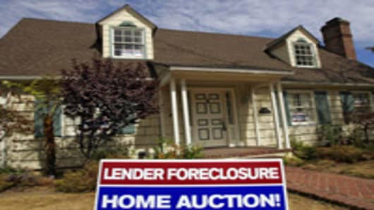 A home is advertised for sale at a foreclosure auction in Pasadena, California.