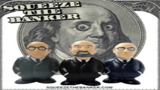 Squeeze the Banker toy