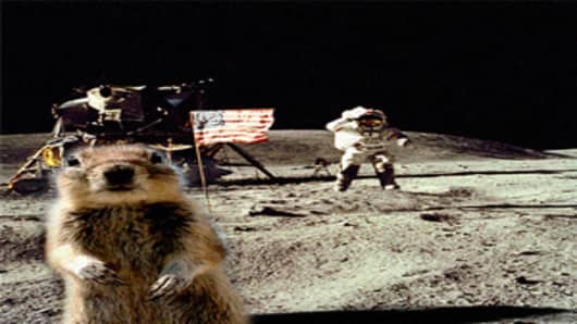 Crasher Squirrel on the moon