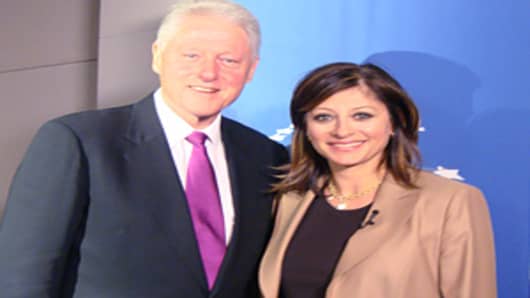 Bill Clinton and Maria Bartiromo