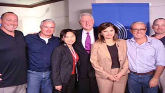 Bill Clinton, Maria Bartiromo and CNBC Team