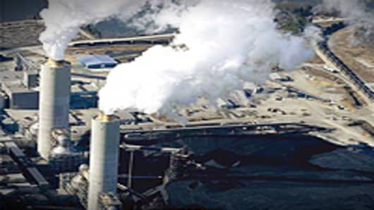 Water vapor rising from a Progress Energy coal plant.