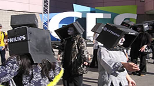 Green protesters at CES 2009.