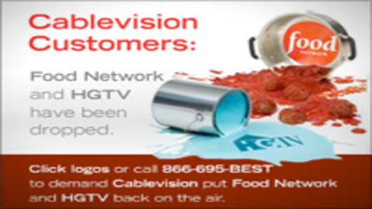An example of a web advertisement for Food Network and HGTV.