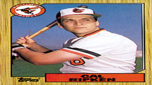 Cal Ripken's 1987 Topps Baseball card.