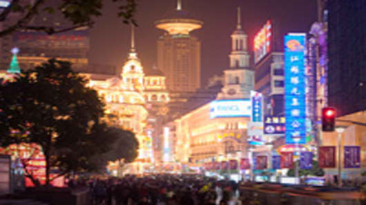 Nanjing street shopping district.
