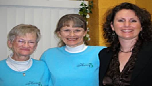 Esther Ziemacki on left, mother Linda Farnsworth in middle, Sierra Neblina on right.
