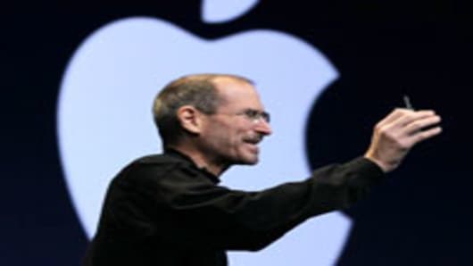 Apple CEO Steve Jobs delivers the opening keynote address at the 2010 Apple World Wide Developers conference June 7, 2010 in San Francisco, California. Jobs kicked off their annual WWDC with a keynote address and announced a new version of the iPhone.