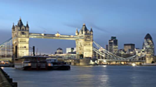 Tower Bridge and City of London financial district