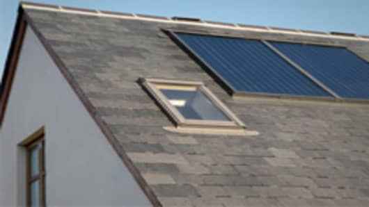 Solar Panels on a residential roof.