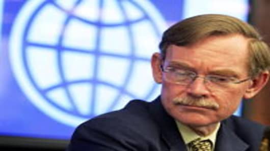 World Bank President Robert Zoellick addresses the media during a press conference following his meeting with Chinese Premier Wen Jiabao on September 2, 2009 in Beijing, China.