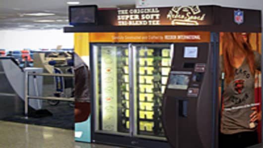 ZoomSystems built a machine for Reebok to sell its Retro Sport shirts. This one is at JFK Airport in New York.