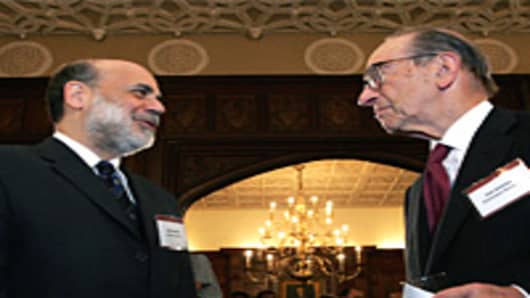 Alan Greenspan with Ben Bernanke