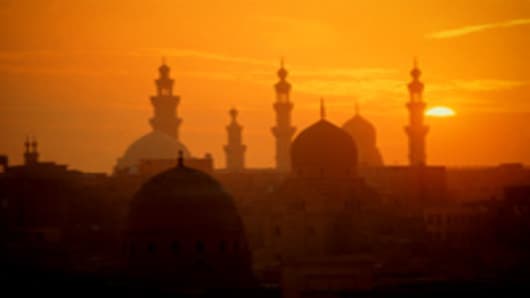 Egypt, Cairo, Sultan Hussan Mosque at sunset