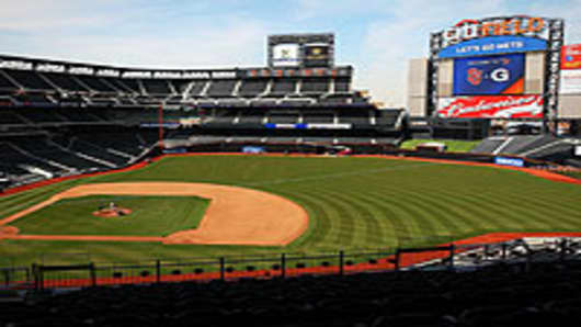 A general view of the fields and stands of Citi Field in the Flushing neighborhood of the Queens borough of New York City.