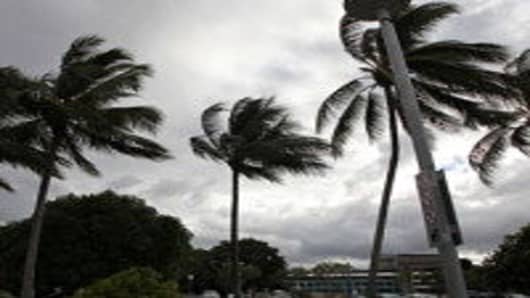 Clouds form over the central business district on Cairns waterfront as Queenslanders brace themsleves for Cyclone Yasi on February 1, 2011 in Cairns, Australia.