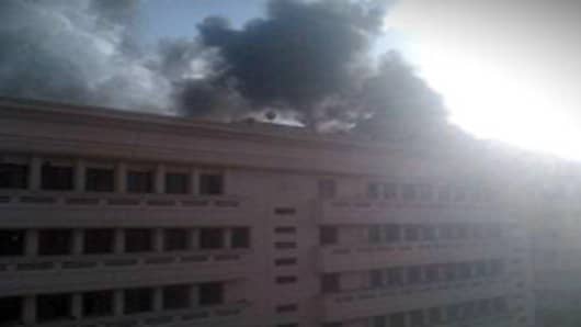 Ministry of Interior in downtown Cairo is reportedly on fire.