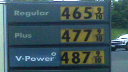 Gasoline prices in Kilauea, Kauai as seen on May 4, 2011.