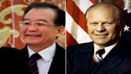 Wen Jiabao and Gerald Ford