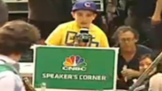 CNBC Speaker Corner at Wall Street Protest