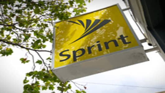 The Sprint Nextel Corp. sign is seen on the facade of a Sprint Nextel Corp. store in San Francisco, California.