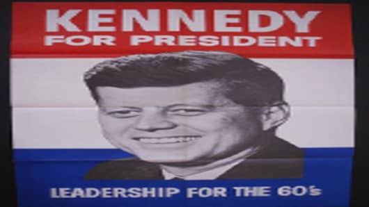 John F. Kennedy leadership for the 60s poster
