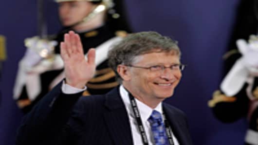 Bill Gates leaves the G20 Summit on November 3, 2011 in Cannes, France.